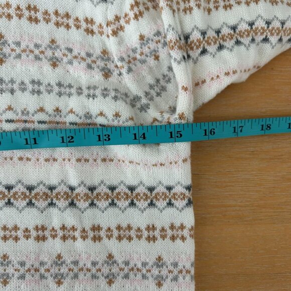 Janie‎ and Jack Sweater Girls 12 Ivory Fair Isle Turtleneck Pullover Knit Winter - Picture 8 of 9